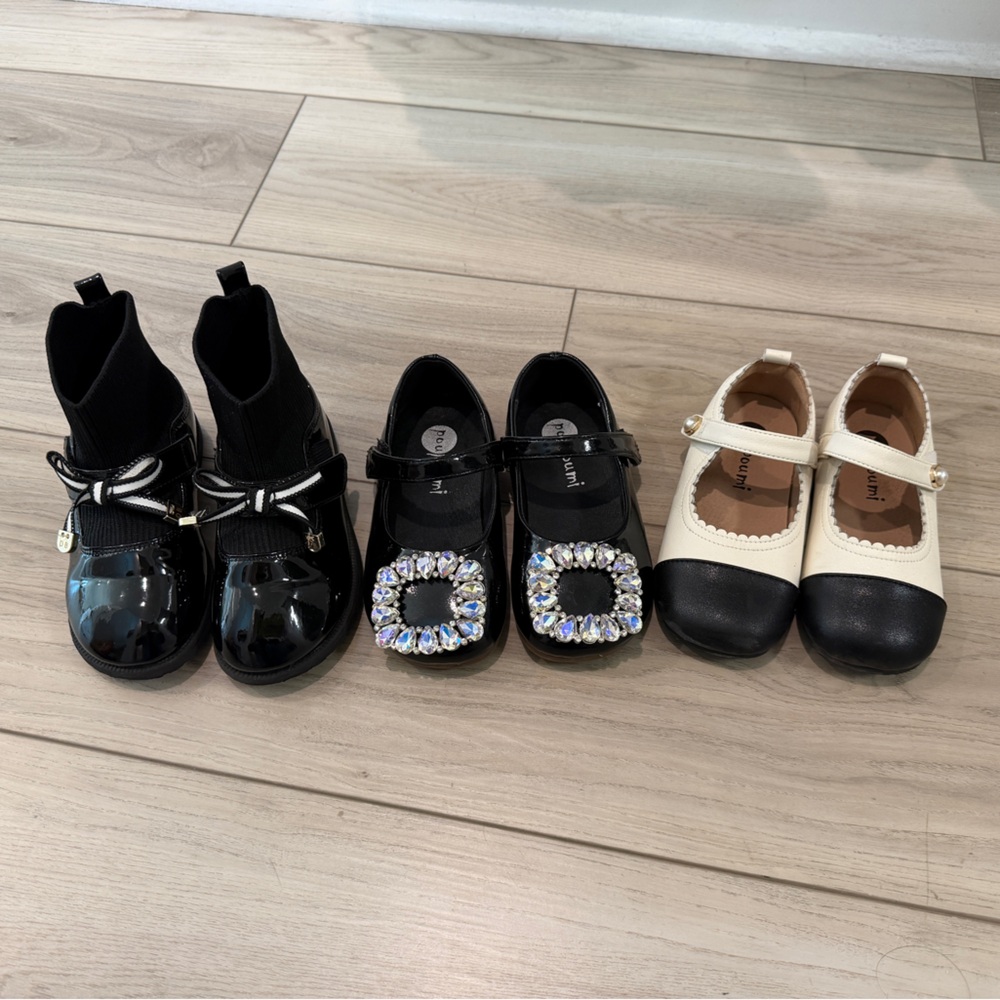 Stylish Kids' Shoes Set - Black and Cream